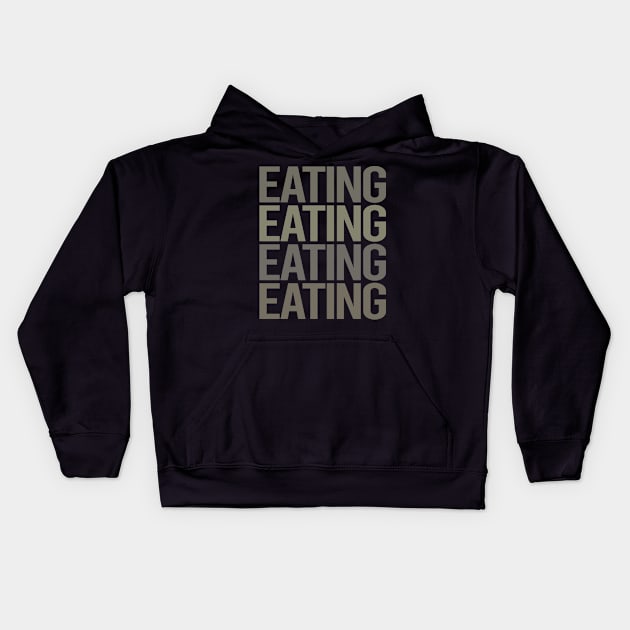 Gray Text Art Eating Kids Hoodie by Happy Life